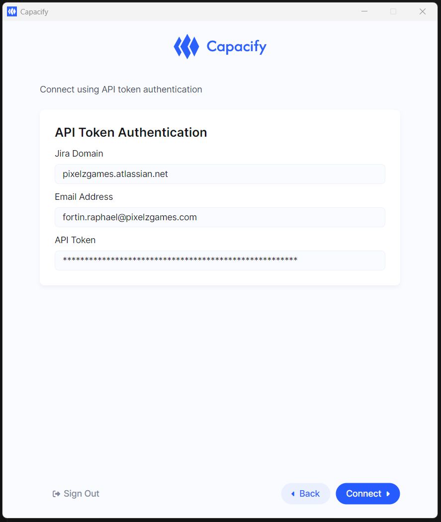 Enter Jira URL and API token